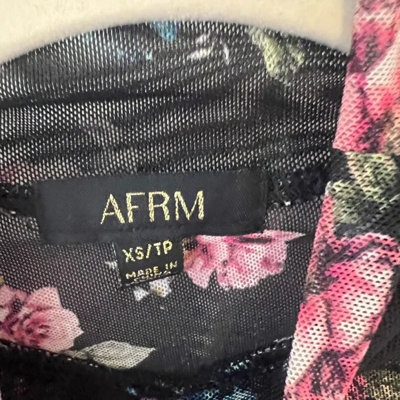 AFRM Floral Sheer Mesh Top size small - Picture 2 of 3